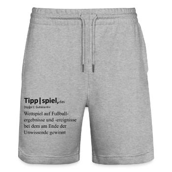 Tippspiel, das - Stanley/Stella Unisex Bio Joggingshorts Trainer  - Grau meliert - Vorne - Nik (191cm) & Marisol (170cm)