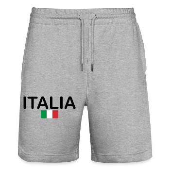 Italien - Stanley/Stella Unisex Bio Joggingshorts Trainer  - Grau meliert - Vorne - Nik (191cm) & Marisol (170cm)