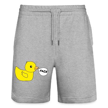 Lustige Bilder Ente F*ck - Stanley/Stella Unisex Bio Joggingshorts Trainer  - Grau meliert - Vorne - Nik (191cm) & Marisol (170cm)