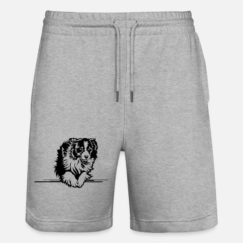Australian Shepherd - Stanley/Stella Trainer Unisex Organic Jogging Shorts - heather grey