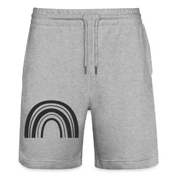 Arc-en-ciel - Short de jogging bio TRAINER Stanley/Stella unisexe - gris chiné - Devant - Nik (191cm) & Marisol (170cm)