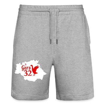 Le gers - Short de jogging bio TRAINER Stanley/Stella unisexe - gris chiné - Devant - Nik (191cm) & Marisol (170cm)