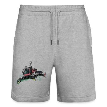 1056 snowplow - Stanley/Stella Trainer Unisex Organic Jogging Shorts - heather grey - Front - Nik (191cm) & Marisol (170cm)