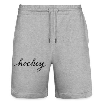 Inscription de hockey de terrain - Short de jogging bio TRAINER Stanley/Stella unisexe - gris chiné - Devant - Nik (191cm) & Marisol (170cm)