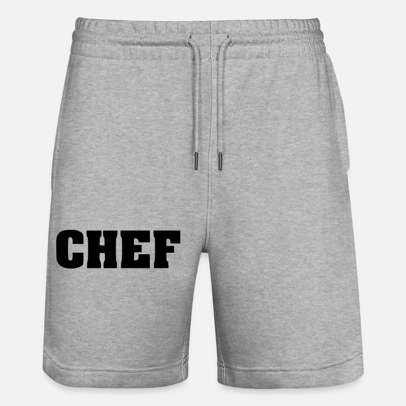 Chef Lettrage, Patron, Leader, Capo - Short de jogging bio TRAINER Stanley/Stella unisexe - gris chiné