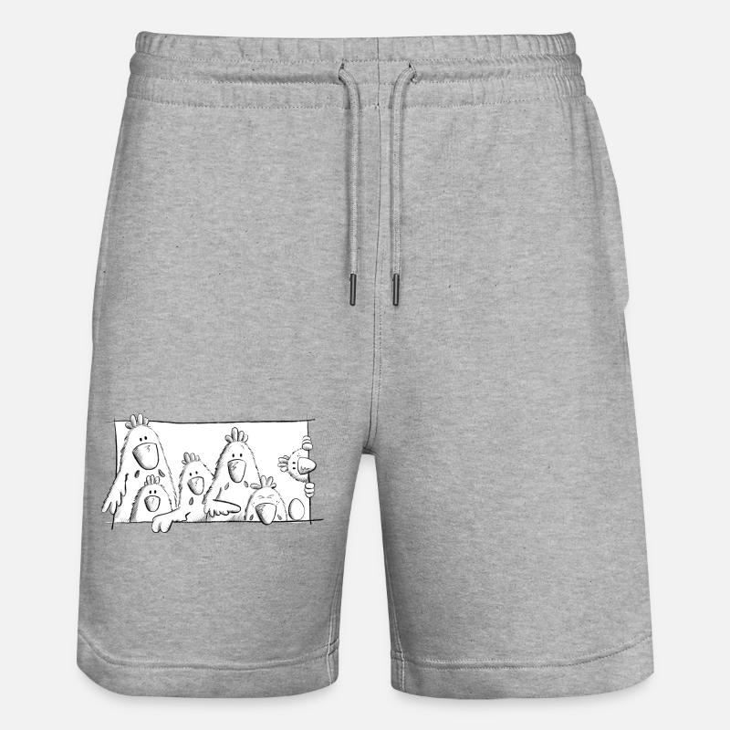 Poulets heureux - Short de jogging bio TRAINER Stanley/Stella unisexe - gris chiné