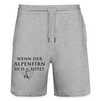 Wenn der Alpenfirn sich rötet... - Stanley/Stella Unisex Bio Joggingshorts Trainer  - Grau meliert - Vorne - Nik (191cm) & Marisol (170cm)