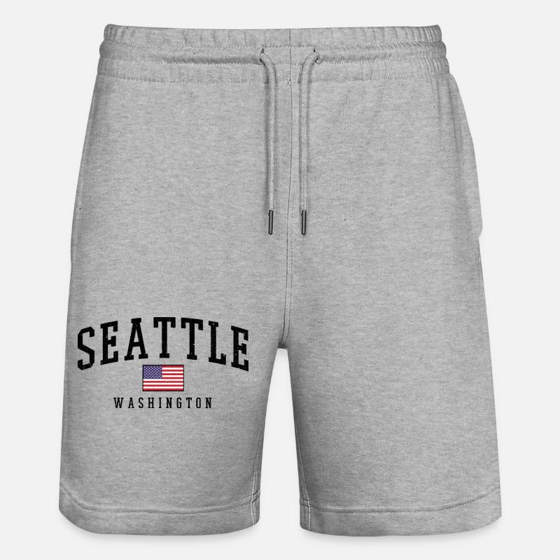 Seattle Washington États-Unis - Short de jogging bio TRAINER Stanley/Stella unisexe - gris chiné