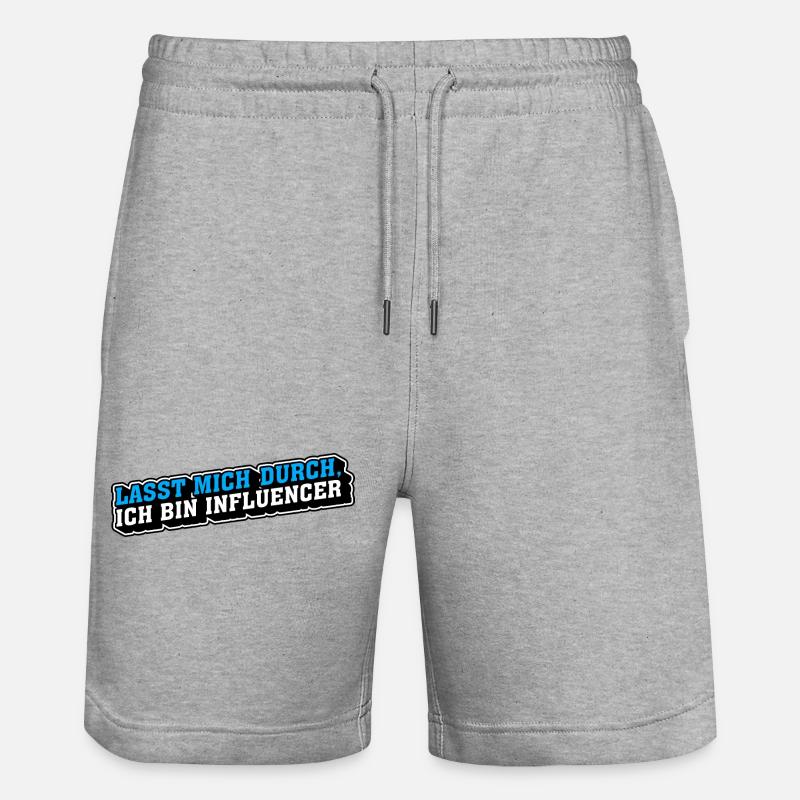 Lasst mich durch, ich bin Influencer - Stanley/Stella Unisex Bio Joggingshorts Trainer - Grau meliert