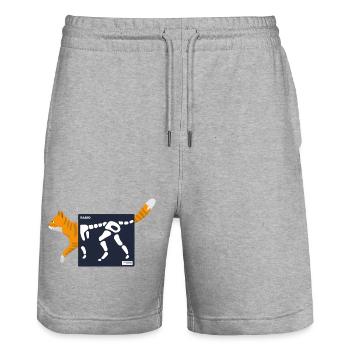 Radio einer Katze Humor Katze Manip Radio Radiologie - Stanley/Stella Unisex Bio Joggingshorts Trainer  - Grau meliert - Vorne - Nik (191cm) & Marisol (170cm)