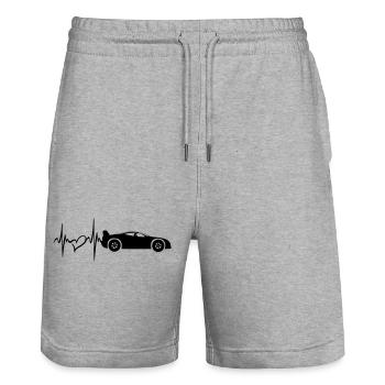Cardio fréquence cardiaque de voiture de sport - Short de jogging bio TRAINER Stanley/Stella unisexe - gris chiné - Devant - Nik (191cm) & Marisol (170cm)