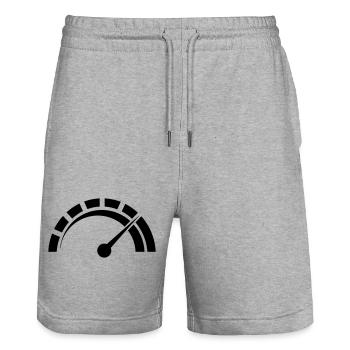 Tachometer des Sportwagen-Vektor-Designs - Stanley/Stella Unisex Bio Joggingshorts Trainer  - Grau meliert - Vorne - Nik (191cm) & Marisol (170cm)