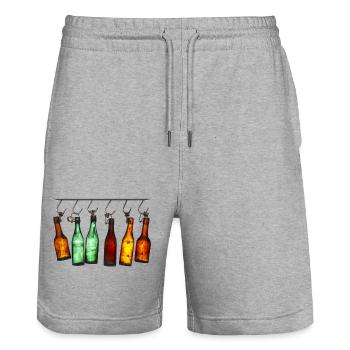 Hanging colorful bottles - Stanley/Stella Trainer Unisex Organic Jogging Shorts - heather grey - Front - Nik (191cm) & Marisol (170cm)