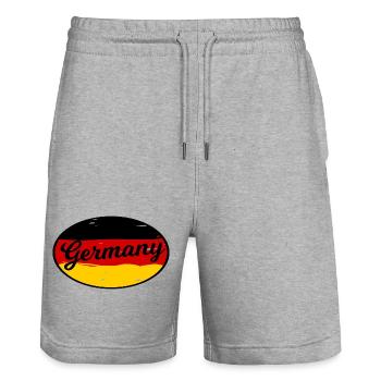 Autocollant de pare-chocs Allemagne - Short de jogging bio TRAINER Stanley/Stella unisexe - gris chiné - Devant - Nik (191cm) & Marisol (170cm)