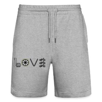 Vélo Vélo Amour Vélo Chaîne de Vélo - Short de jogging bio TRAINER Stanley/Stella unisexe - gris chiné - Devant - Nik (191cm) & Marisol (170cm)