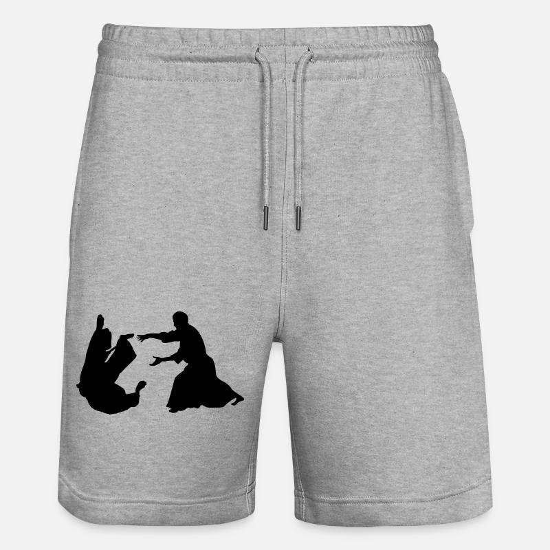 Lancer d’Aïkido - Short de jogging bio TRAINER Stanley/Stella unisexe - gris chiné