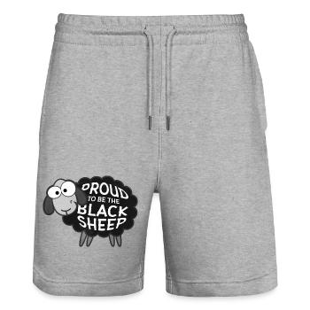 Proud To Be The Black Sheep Lustiges Schaf Außense - Stanley/Stella Unisex Bio Joggingshorts Trainer  - Grau meliert - Vorne - Nik (191cm) & Marisol (170cm)