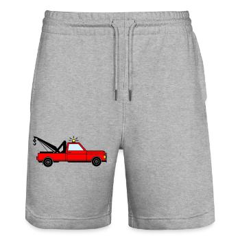 Dépanneuse rouge - Short de jogging bio TRAINER Stanley/Stella unisexe - gris chiné - Devant - Nik (191cm) & Marisol (170cm)