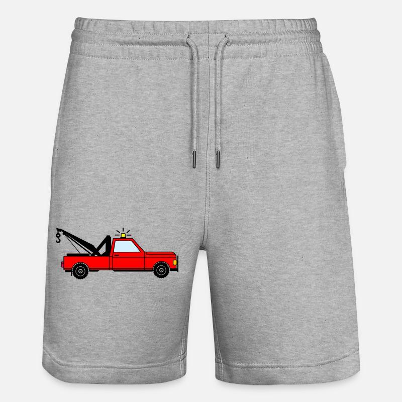 Abschleppwagen rot - Stanley/Stella Unisex Bio Joggingshorts Trainer  - Grau meliert