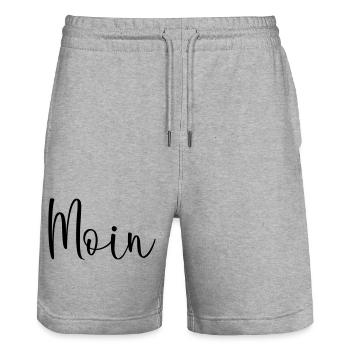 Moin sagen - Stanley/Stella Unisex Bio Joggingshorts Trainer  - Grau meliert - Vorne - Nik (191cm) & Marisol (170cm)