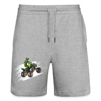 Motorrad, Quad - Stanley/Stella Unisex Bio Joggingshorts Trainer  - Grau meliert - Vorne - Nik (191cm) & Marisol (170cm)