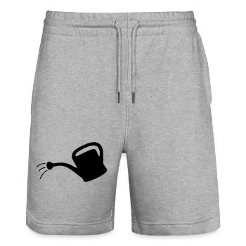 Arrosoir - Short de jogging bio TRAINER Stanley/Stella unisexe - gris chiné - Devant - Nik (191cm) & Marisol (170cm)