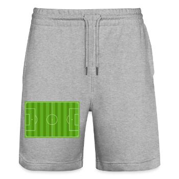 Zeigen Sie Ihre Farben - Fußball - Stanley/Stella Unisex Bio Joggingshorts Trainer  - Grau meliert - Vorne - Nik (191cm) & Marisol (170cm)
