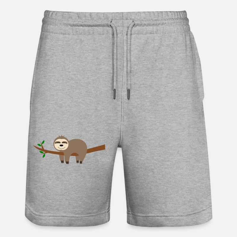Faultier - Stanley/Stella Unisex Bio Joggingshorts Trainer  - Grau meliert