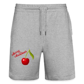 cherry christmas - Stanley/Stella Unisex Bio Joggingshorts Trainer  - Grau meliert - Vorne - Nik (191cm) & Marisol (170cm)