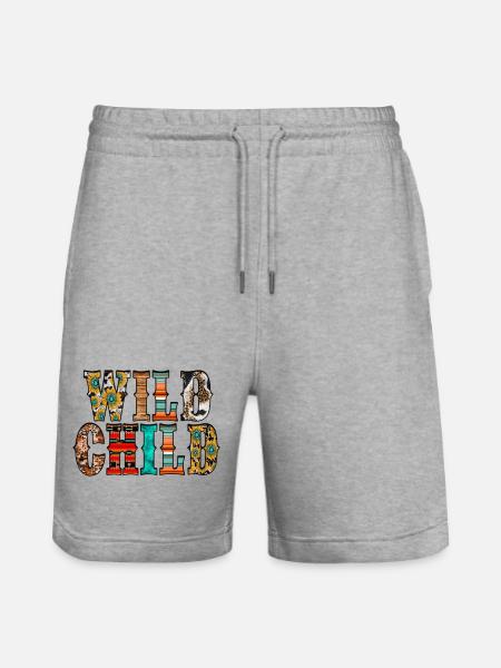 Wild Child - Stanley/Stella Trainer Unisex Organic Jogging Shorts - heather grey