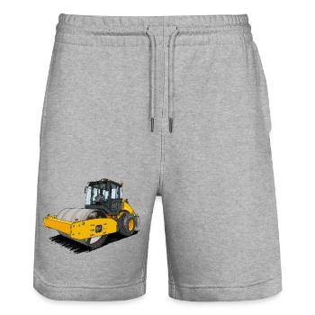 Walze im Straßenbau - Stanley/Stella Unisex Bio Joggingshorts Trainer  - Grau meliert - Vorne - Nik (191cm) & Marisol (170cm)