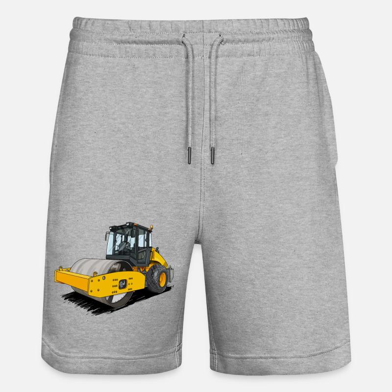 Rouleau dans la construction routière - Short de jogging bio TRAINER Stanley/Stella unisexe - gris chiné