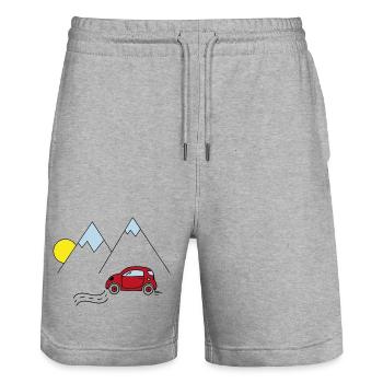 Auto - Stanley/Stella Unisex Bio Joggingshorts Trainer  - Grau meliert - Vorne - Nik (191cm) & Marisol (170cm)