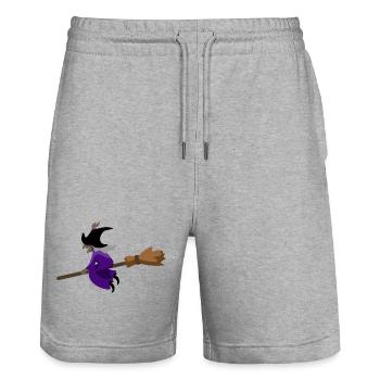 La sorcière vole sur le balai - Short de jogging bio TRAINER Stanley/Stella unisexe - gris chiné - Devant - Nik (191cm) & Marisol (170cm)