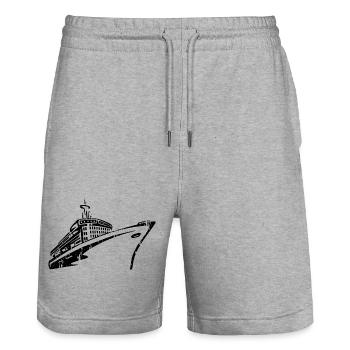 Cruise Ship Cruise Ship Luxury - Stanley/Stella Trainer Unisex Organic Jogging Shorts - heather grey - Front - Nik (191cm) & Marisol (170cm)