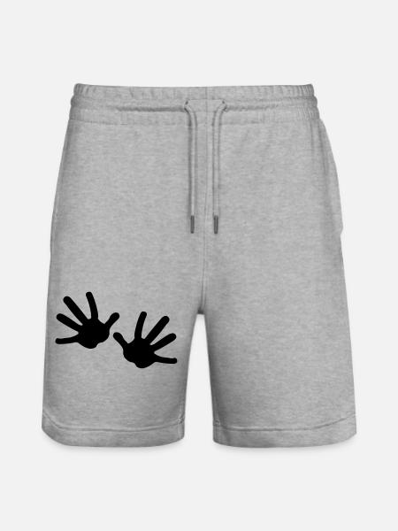 Two hands - Stanley/Stella Trainer Unisex Organic Jogging Shorts - heather grey