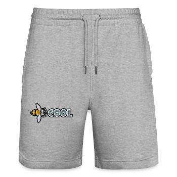 BEE COOL (horizontal) - Stanley/Stella Trainer Unisex Organic Jogging Shorts - heather grey - Front - Nik (191cm) & Marisol (170cm)