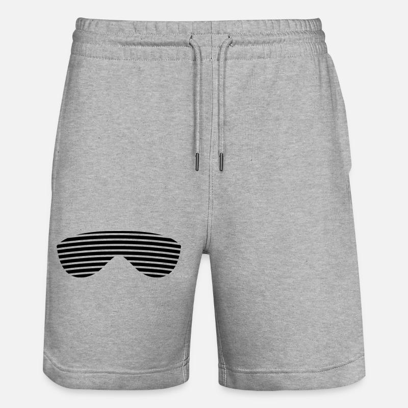 Lunettes noires rayées - Short de jogging bio TRAINER Stanley/Stella unisexe - gris chiné