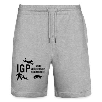 IGP Hundesport - Black - Stanley/Stella Unisex Bio Joggingshorts Trainer  - Grau meliert - Vorne - Nik (191cm) & Marisol (170cm)