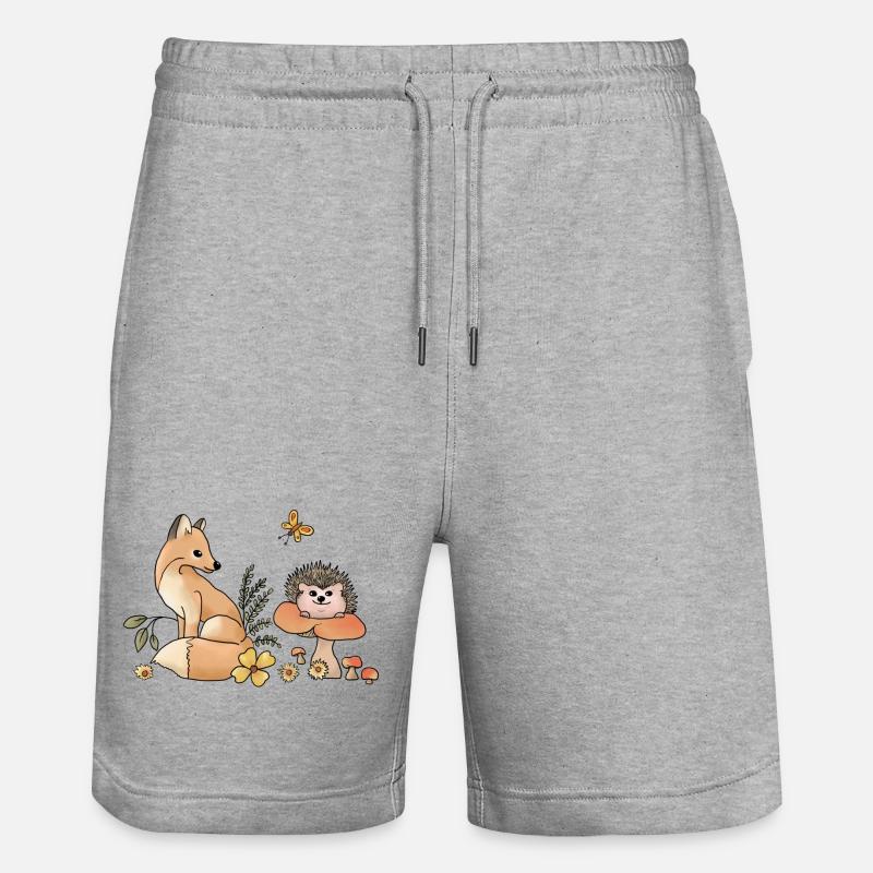 Fuchs und Igel - Stanley/Stella Unisex Bio Joggingshorts Trainer  - Grau meliert
