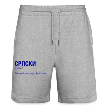 Serbien Serbia Serbisch Serbische Sprache - Stanley/Stella Unisex Bio Joggingshorts Trainer  - Grau meliert - Vorne - Nik (191cm) & Marisol (170cm)