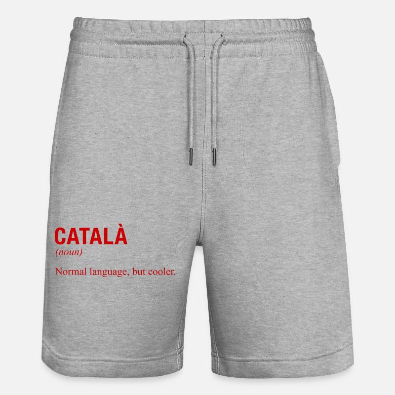 CATALAN Langue Katalanisch Katalanische Sprache - Short de jogging bio TRAINER Stanley/Stella unisexe - gris chiné