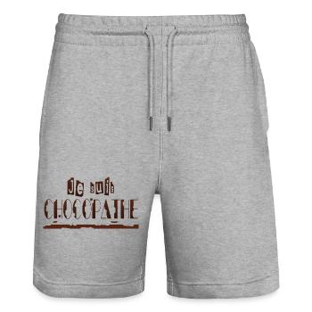Je suis chocopathe - Short de jogging bio TRAINER Stanley/Stella unisexe - gris chiné - Devant - Nik (191cm) & Marisol (170cm)