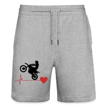 Motocross Passion - Short de jogging bio TRAINER Stanley/Stella unisexe - gris chiné - Devant - Nik (191cm) & Marisol (170cm)