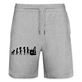 Humor Evolution Manip Mobilfunk Radiologie - Stanley/Stella Unisex Bio Joggingshorts Trainer  - Grau meliert - Vorne - Nik (191cm) & Marisol (170cm)