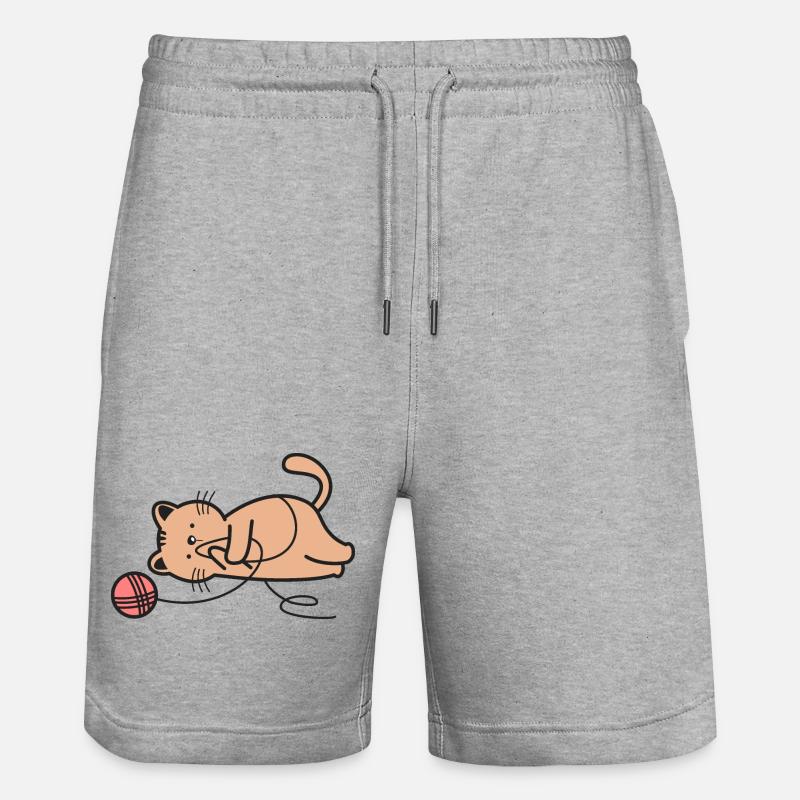 Katze Katzen - Stanley/Stella Unisex Bio Joggingshorts Trainer  - Grau meliert