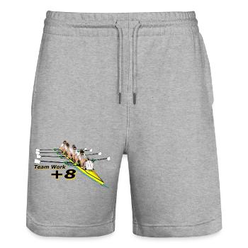 Ruderausrüstung +8 Ruder - Stanley/Stella Unisex Bio Joggingshorts Trainer  - Grau meliert - Vorne - Nik (191cm) & Marisol (170cm)