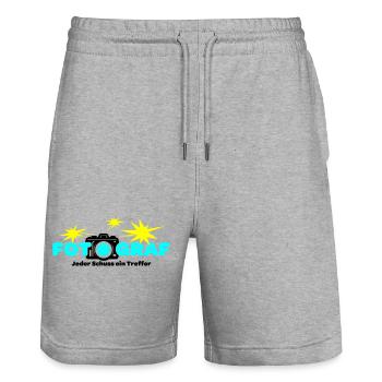 Fotograf Fotografin Fotokamera - Stanley/Stella Unisex Bio Joggingshorts Trainer  - Grau meliert - Vorne - Nik (191cm) & Marisol (170cm)