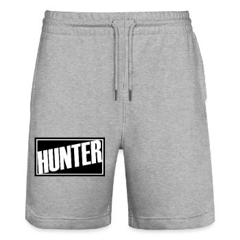 hunter hunter hunting hunting red pack hunting dog forest - Stanley/Stella Trainer Unisex Organic Jogging Shorts - heather grey - Front - Nik (191cm) & Marisol (170cm)