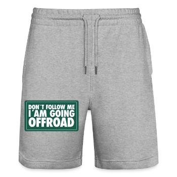 Don't follow me, I ́m going Offroad - Stanley/Stella Trainer Unisex Organic Jogging Shorts - heather grey - Front - Nik (191cm) & Marisol (170cm)